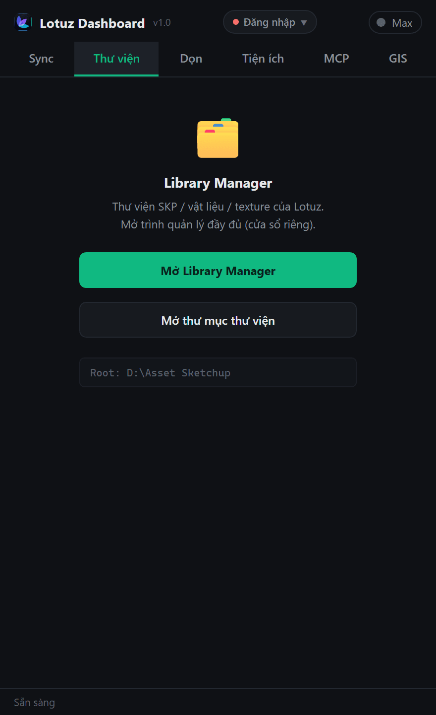 Library tab — open Library Manager